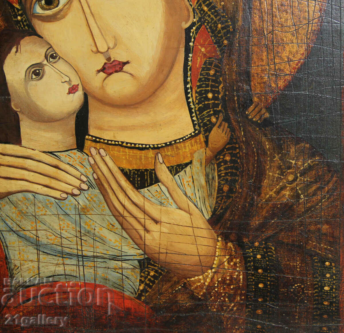 Contemporary hand-painted icon of the Holy Virgin and Child - 6 Contemporary hand-painted icon of the Holy Virgin and Child - 6