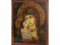 Contemporary hand-painted icon of the Holy Virgin and Child