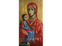 Hand-painted icon of the Holy Mother of God with the Child