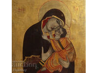 Hand-painted icon of the Holy Mother of God with the Child