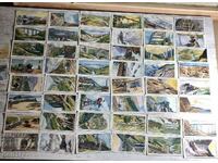 complete set, old cigarette cards trains, railways with