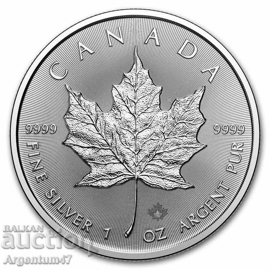 NOU!!! SILVER 1 OZ 2025 CANADA - FRUNZĂ DE ARTAR