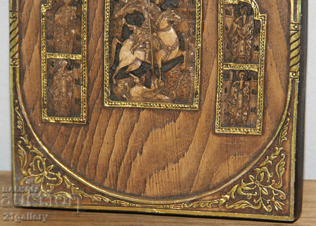 Hand carved icon of Saint George - 6 Hand carved icon of Saint George - 6