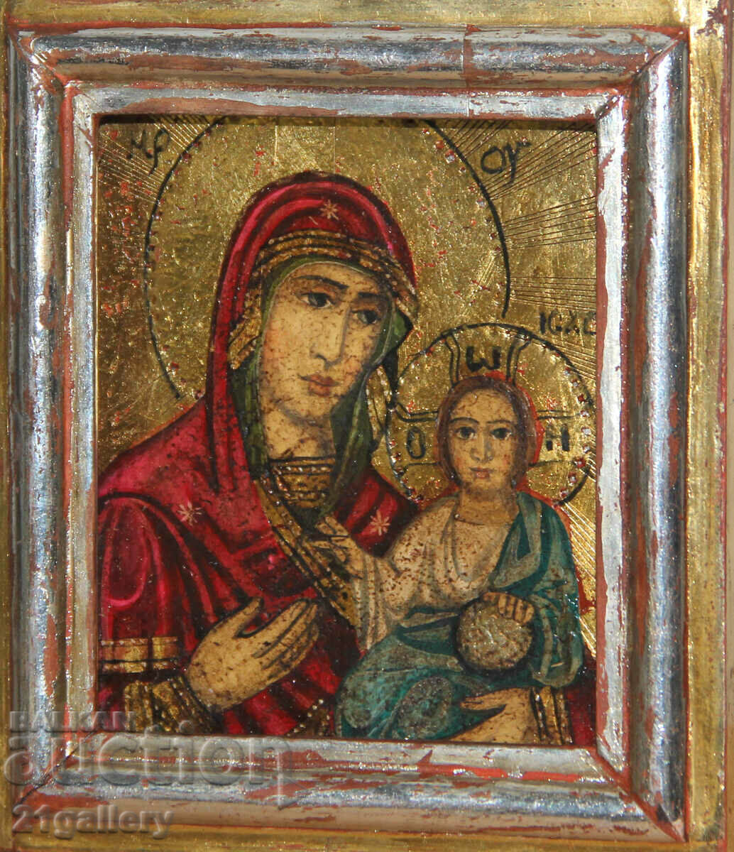 Auction Hand-painted icon of the Holy Mother of God with the Child Auction Hand-painted icon of the Holy Mother of God with the Child