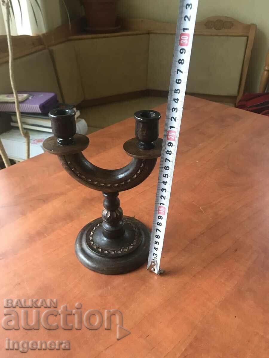 CANDLESTICK WOOD CARVING VINTAGE FROM THE 70'S with price 38.00 BGN | € 19.43 CANDLESTICK WOOD CARVING VINTAGE FROM THE 70'S with price 38.00 BGN | € 19.43