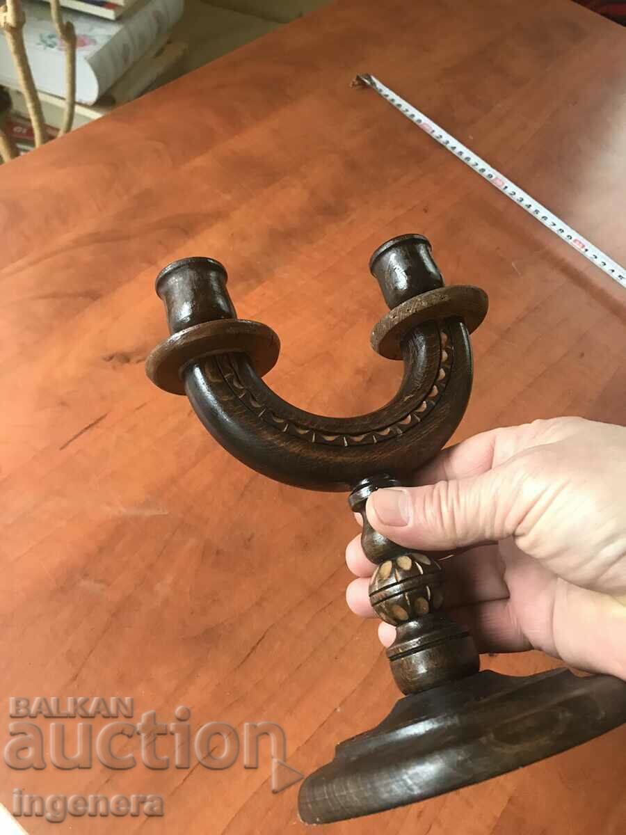 CANDLESTICK WOOD CARVING VINTAGE FROM THE 70'S - 5 CANDLESTICK WOOD CARVING VINTAGE FROM THE 70'S - 5