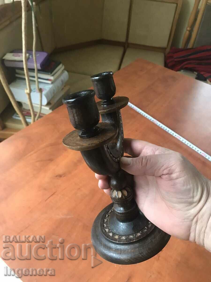 CANDLESTICK WOOD CARVING VINTAGE FROM THE 70'S - 7 CANDLESTICK WOOD CARVING VINTAGE FROM THE 70'S - 7