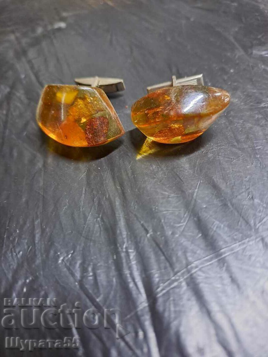 Men's cufflinks amber Men's cufflinks amber