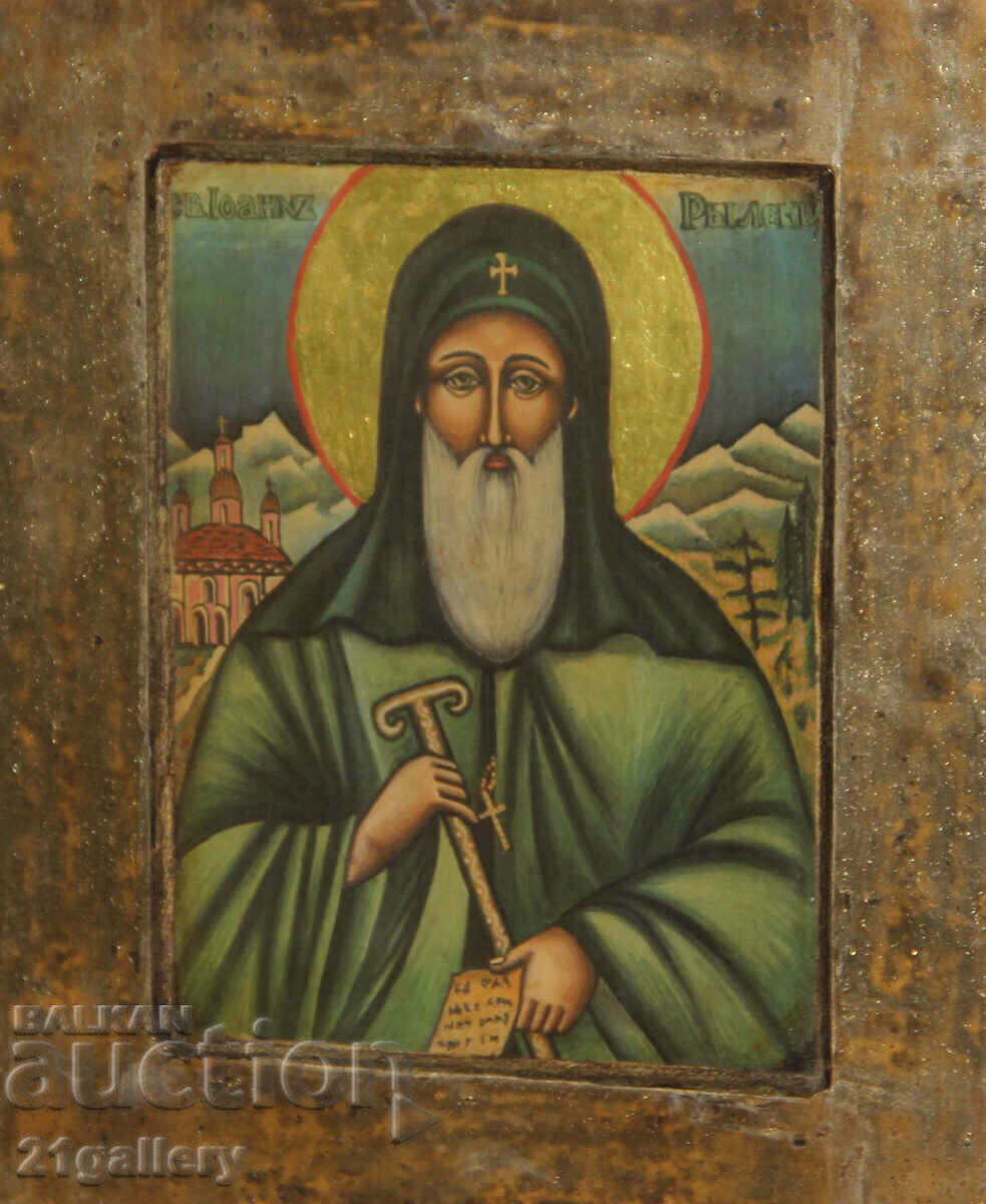 Hand-painted icon of Saint Ivan of Rila with price 200.00 BGN | € 102.26 Hand-painted icon of Saint Ivan of Rila with price 200.00 BGN | € 102.26