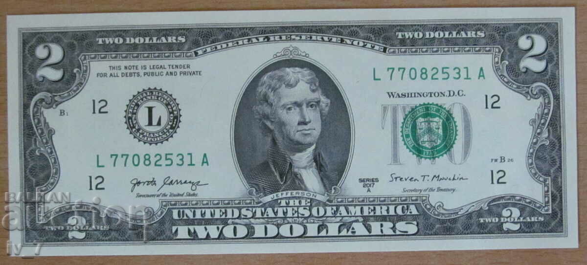 2 DOLLAR 2017, USA - UNC