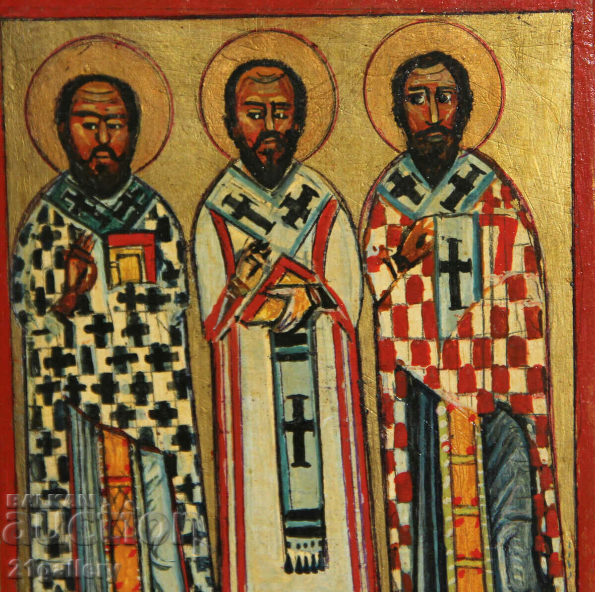 Delivery of Hand-painted icon of the Holy Three Saints Delivery of Hand-painted icon of the Holy Three Saints