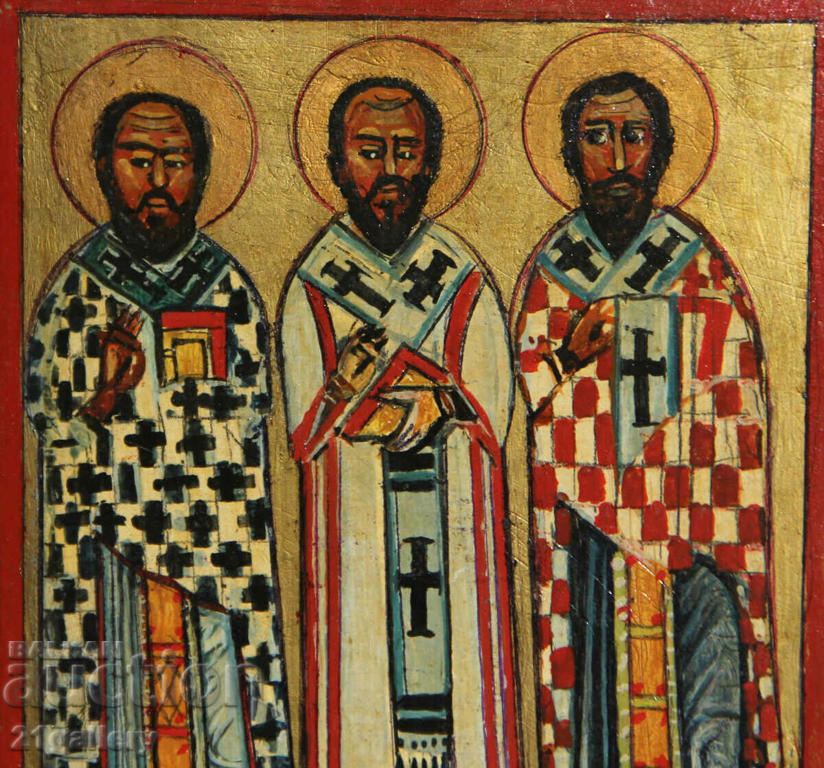 Hand-painted icon of the Holy Three Saints - 5 Hand-painted icon of the Holy Three Saints - 5