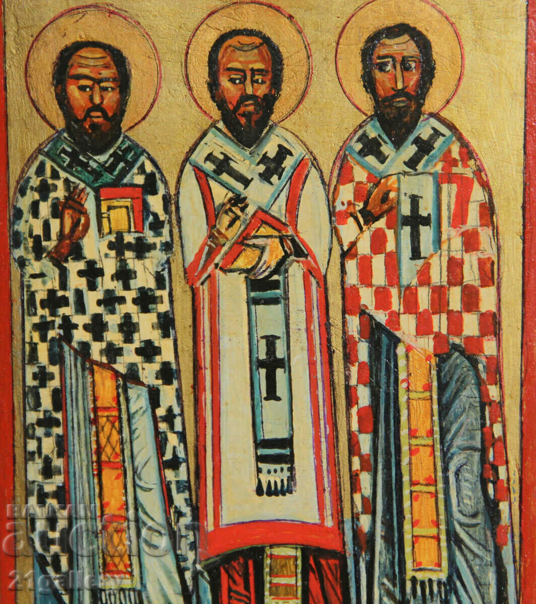 Hand-painted icon of the Holy Three Saints - 6 Hand-painted icon of the Holy Three Saints - 6