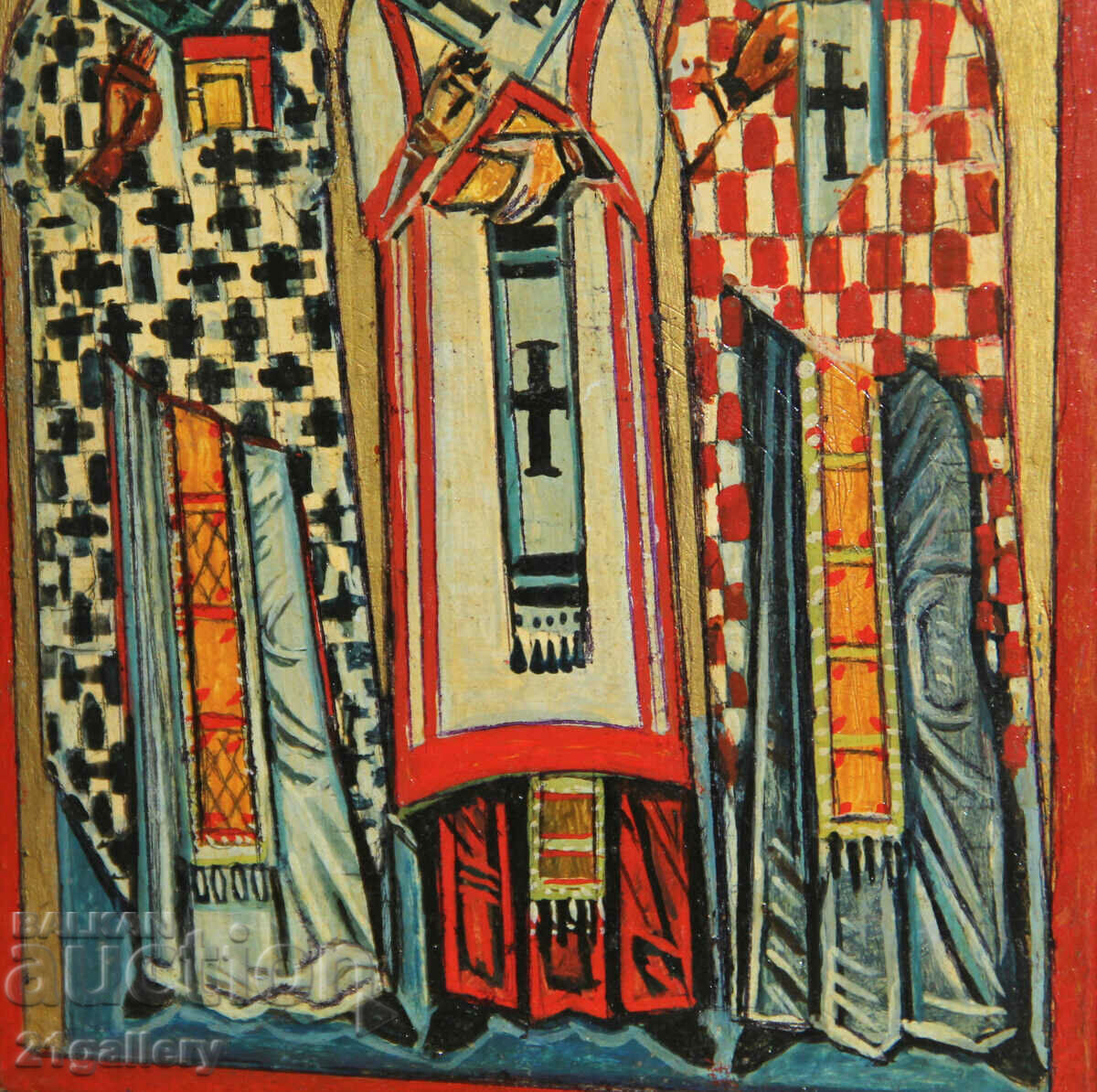Hand-painted icon of the Holy Three Saints - 7 Hand-painted icon of the Holy Three Saints - 7
