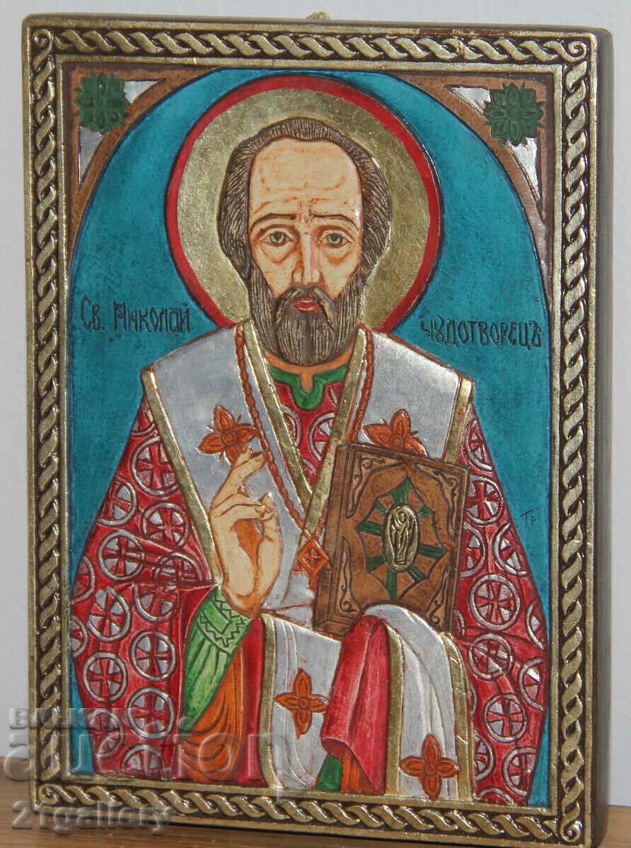 Delivery of Hand painted icon of Saint Nicholas the Wonderworker Delivery of Hand painted icon of Saint Nicholas the Wonderworker