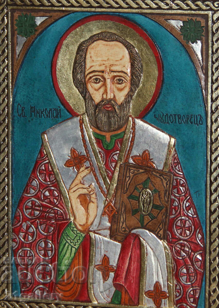 Hand painted icon of Saint Nicholas the Wonderworker Hand painted icon of Saint Nicholas the Wonderworker