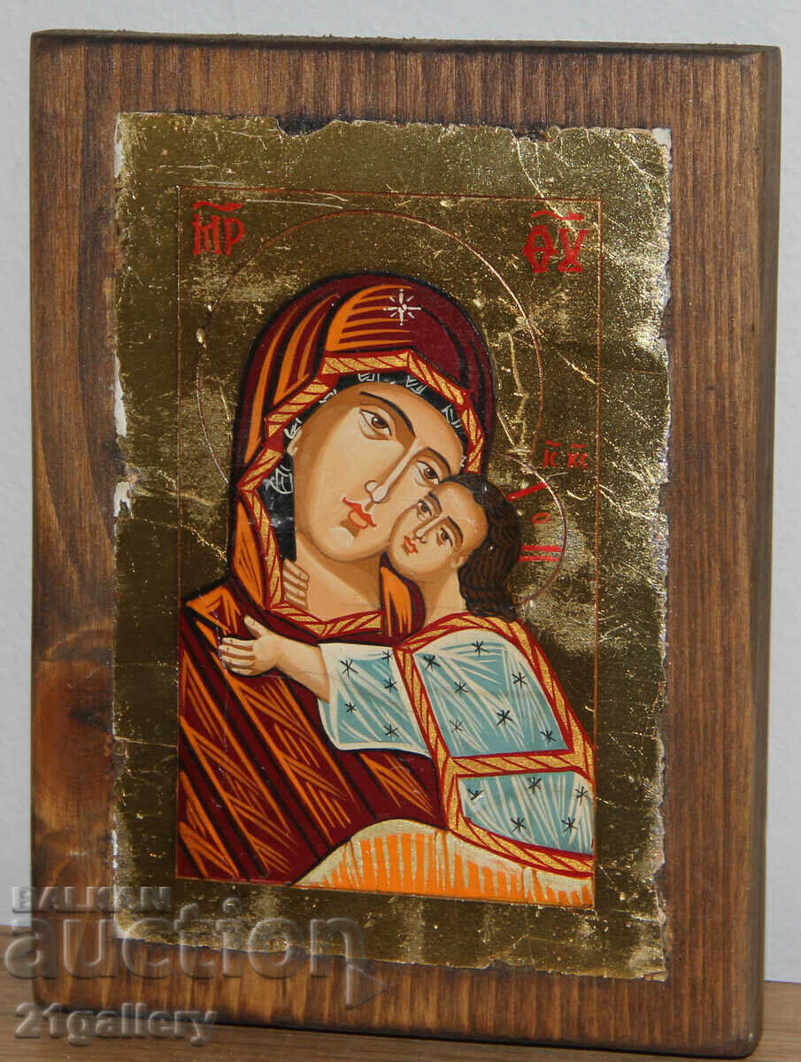 Icoana pictata manual a Sfintei Maicii Domnului cu Pruncul cu preț 180.00 BGN | € 92.03