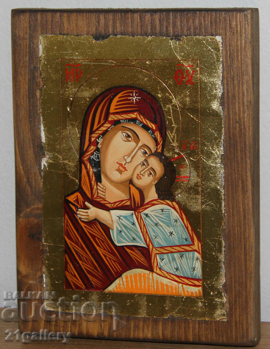 Licitație Icoana pictata manual a Sfintei Maicii Domnului cu Pruncul
