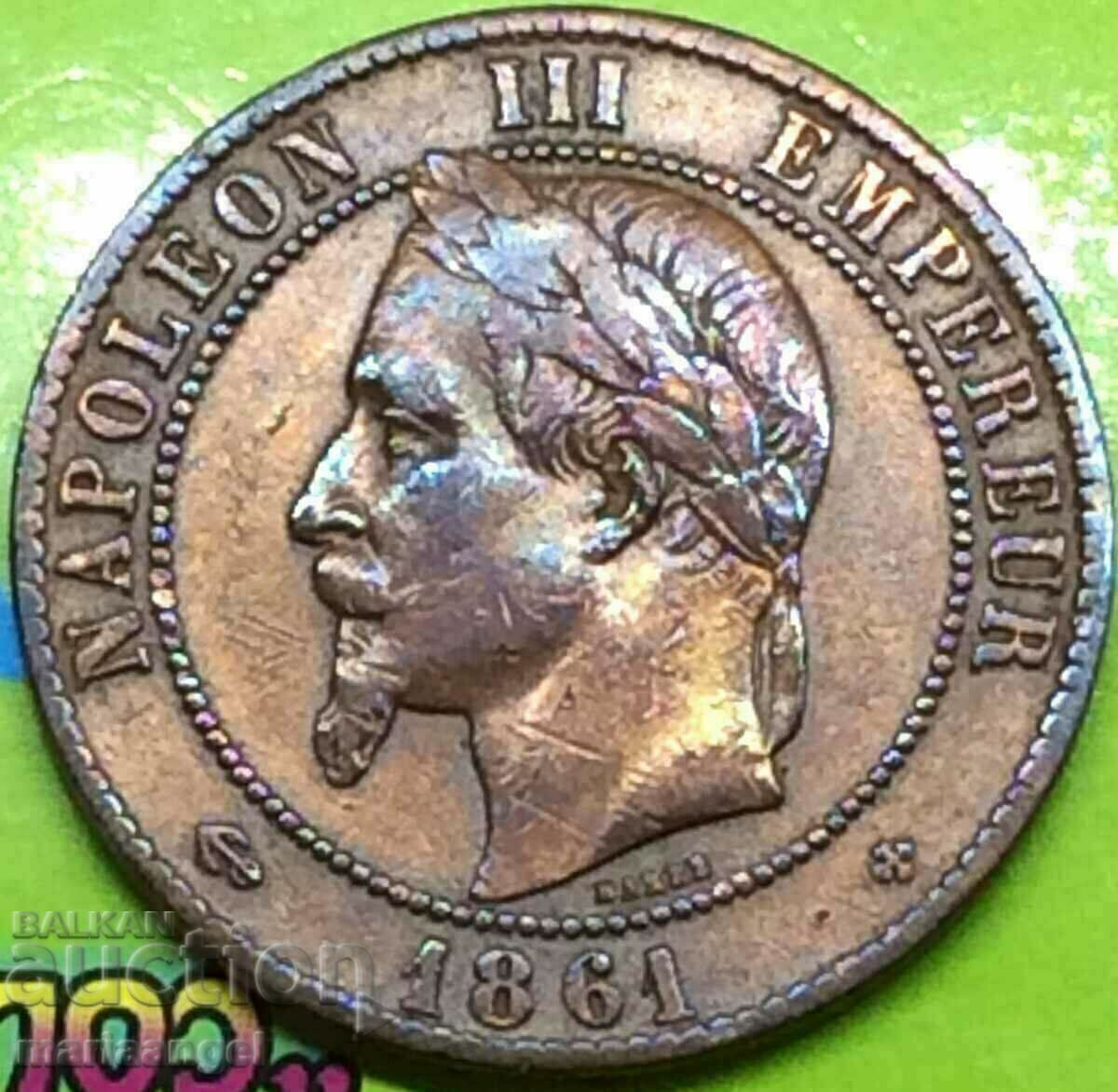 Γαλλία 10 centimes 1861 30mm χαλκός