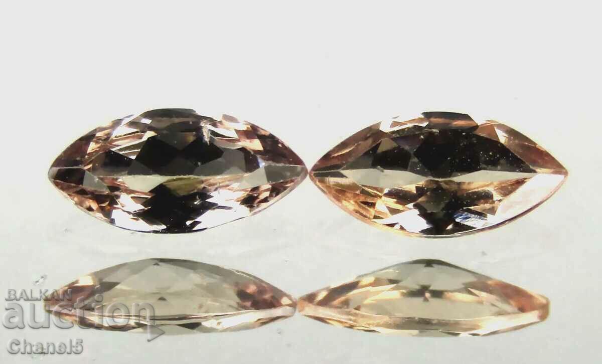 2 τμχ SMOKY QUARTZ - MARQUIS - BRAZIL - 1,65 CARAT (301)