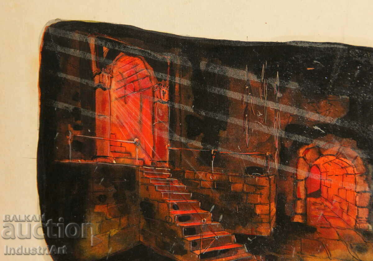 Delivery of Project for theater decor Boris Ahchiyski 1977 signed Delivery of Project for theater decor Boris Ahchiyski 1977 signed