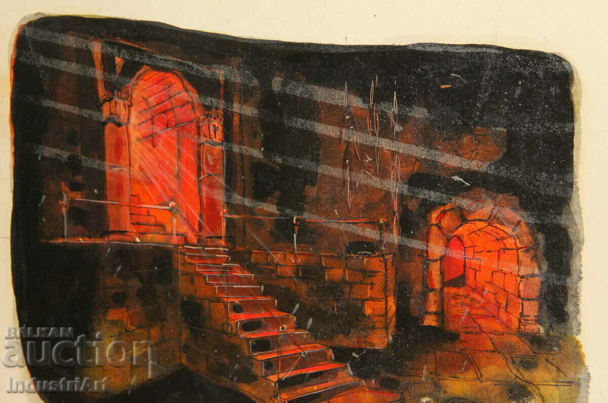 Project for theater decor Boris Ahchiyski 1977 signed - 7 Project for theater decor Boris Ahchiyski 1977 signed - 7