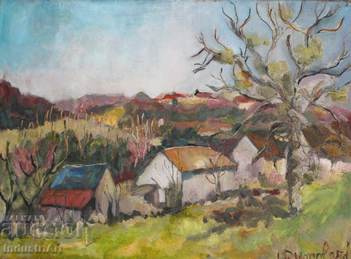 Vintage oil painting somewhere in the French Provence landsc with price 500.00 BGN | € 255.65 Vintage oil painting somewhere in the French Provence landsc with price 500.00 BGN | € 255.65