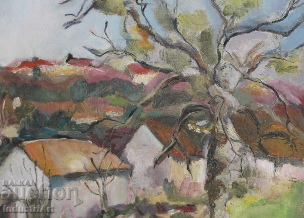 Vintage oil painting somewhere in the French Provence landsc - 6 Vintage oil painting somewhere in the French Provence landsc - 6