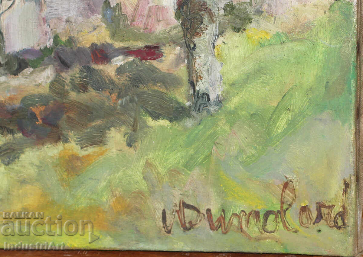 Vintage oil painting somewhere in the French Provence landsc - 7 Vintage oil painting somewhere in the French Provence landsc - 7