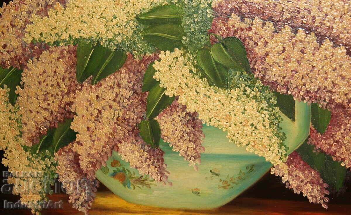 Still life oil painting with lilacs - signed - 5 Still life oil painting with lilacs - signed - 5