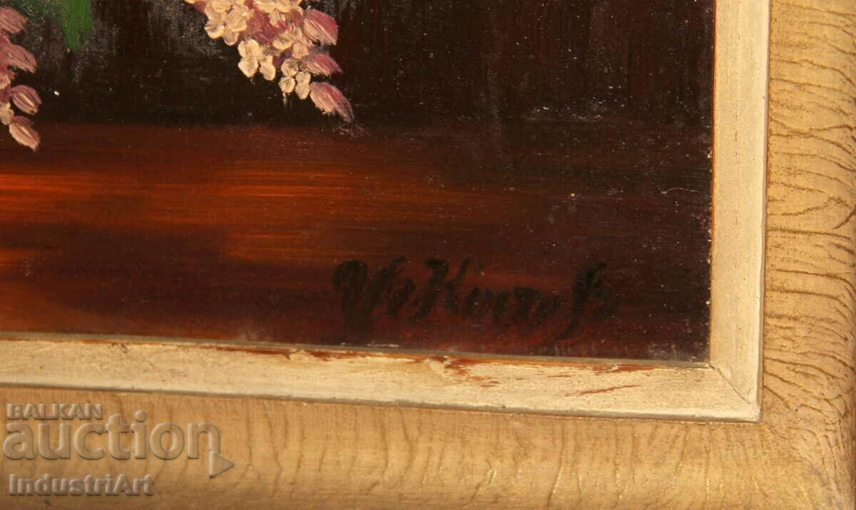 Still life oil painting with lilacs - signed - 6 Still life oil painting with lilacs - signed - 6