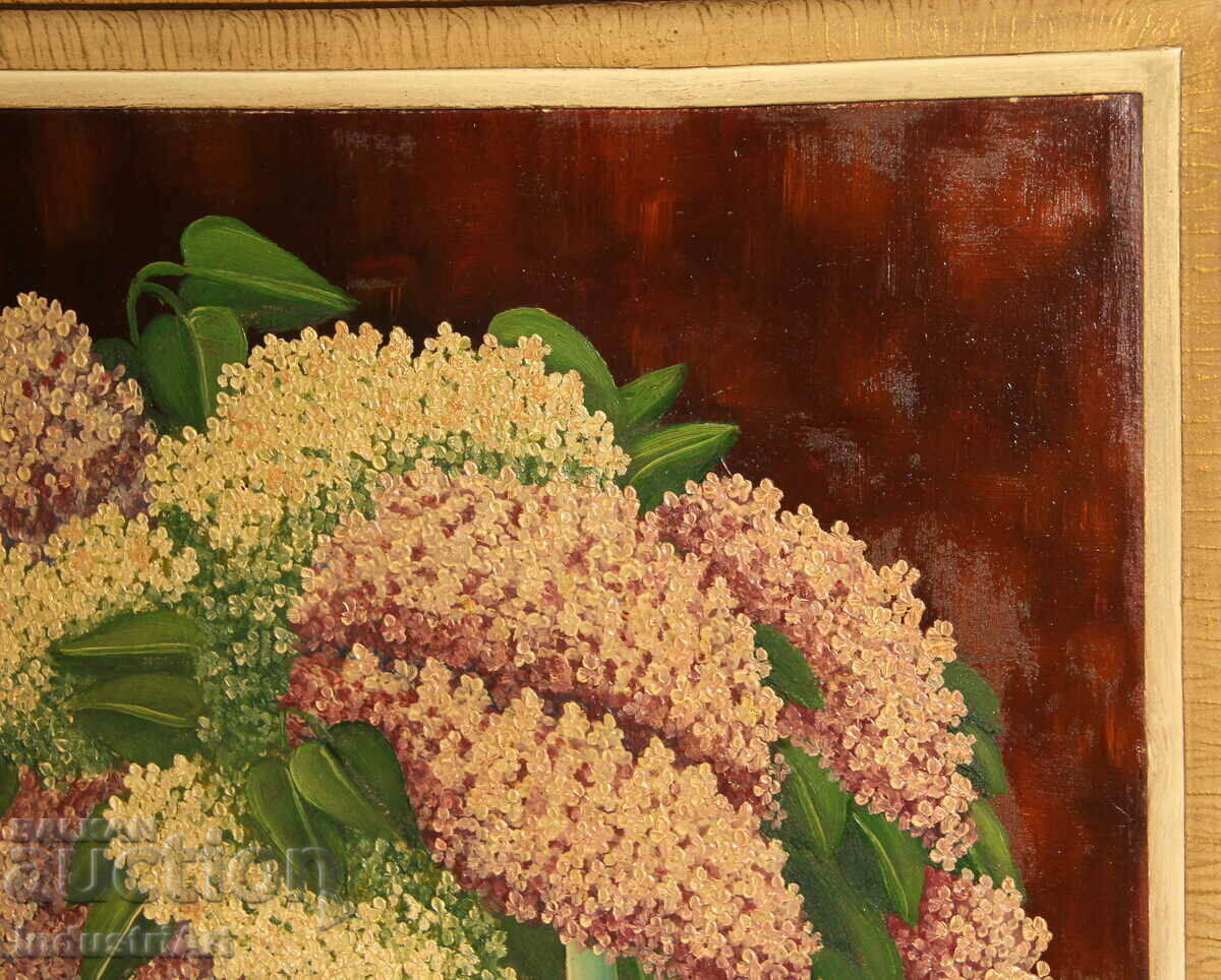 Still life oil painting with lilacs - signed - 7 Still life oil painting with lilacs - signed - 7