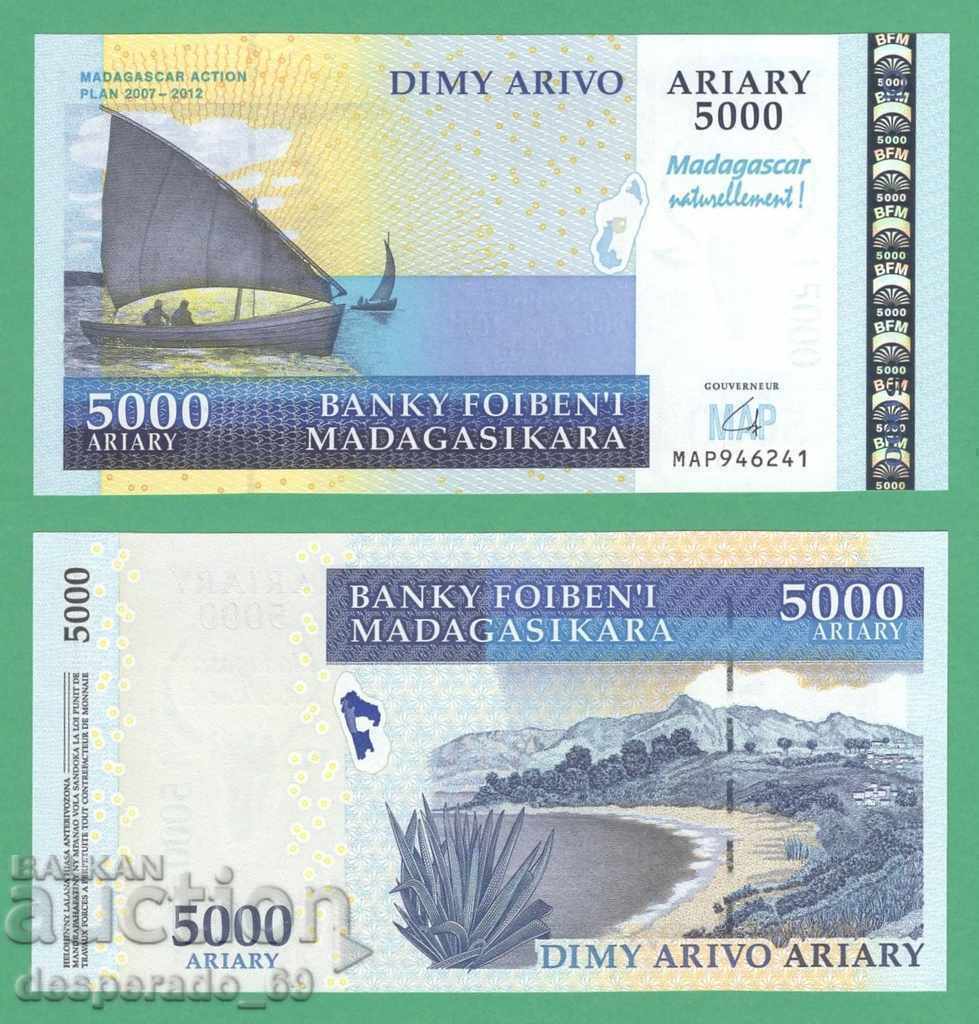 (¯`'•.¸ MADAGASCAR 5000 Ariary 2008 (Jubileu) UNC¸.•'´¯)