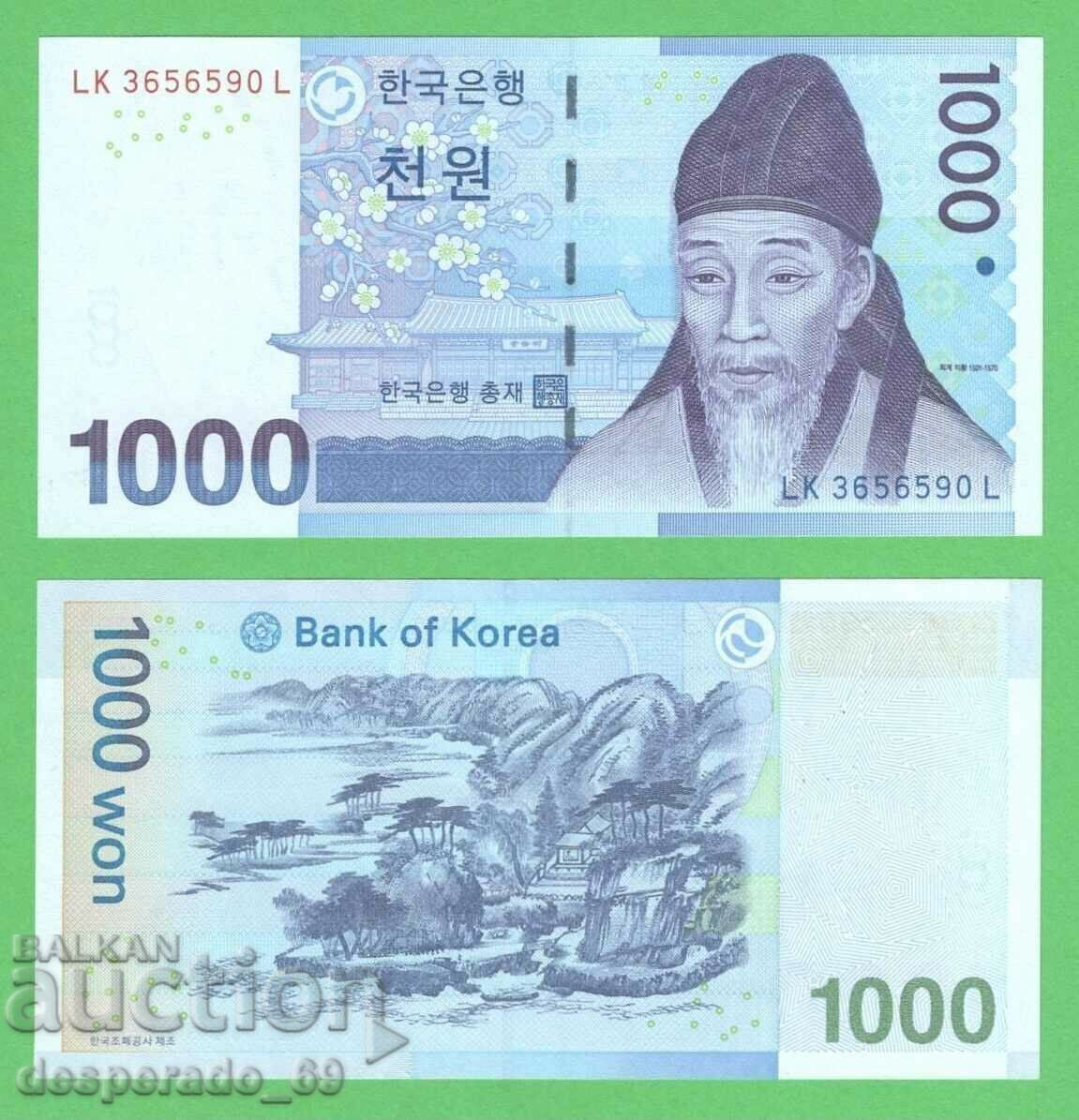 (¯`'•.¸ SOUTH KOREA 1000 Won 2007 UNC ¸.•'´¯) (¯`'•.¸ SOUTH KOREA 1000 Won 2007 UNC ¸.•'´¯)