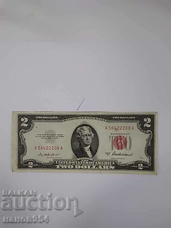 Two dollars 1953 red series.