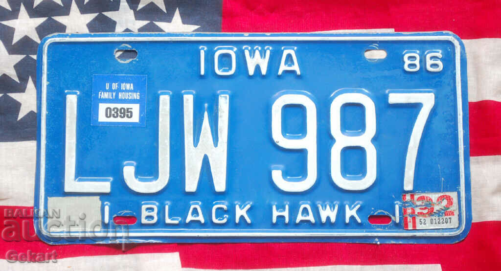 Американски регистрационен номер IOWA 1986