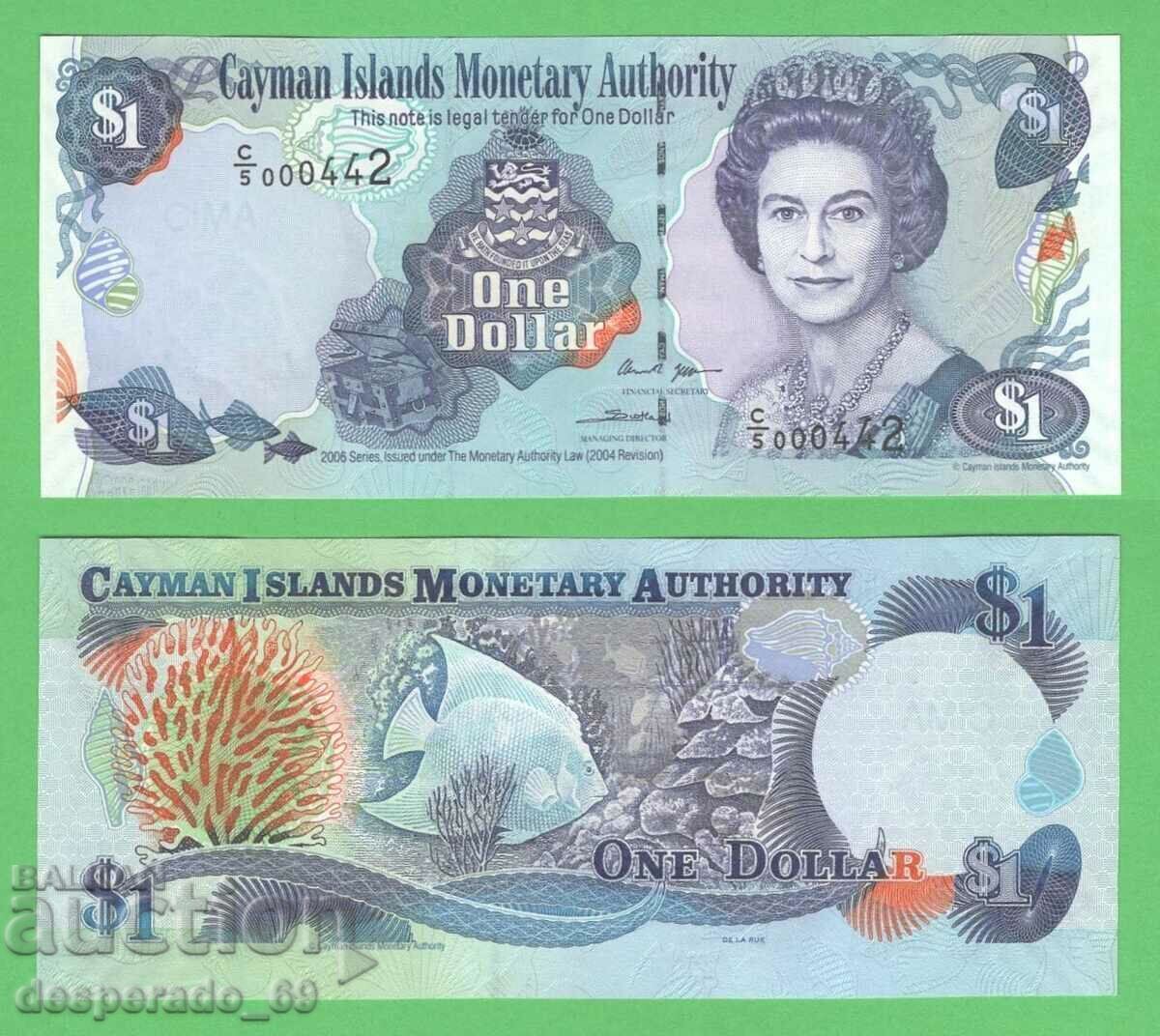 (¯`'•.¸ CAYMAN ISLANDS $1 2006 (low issue) UNC