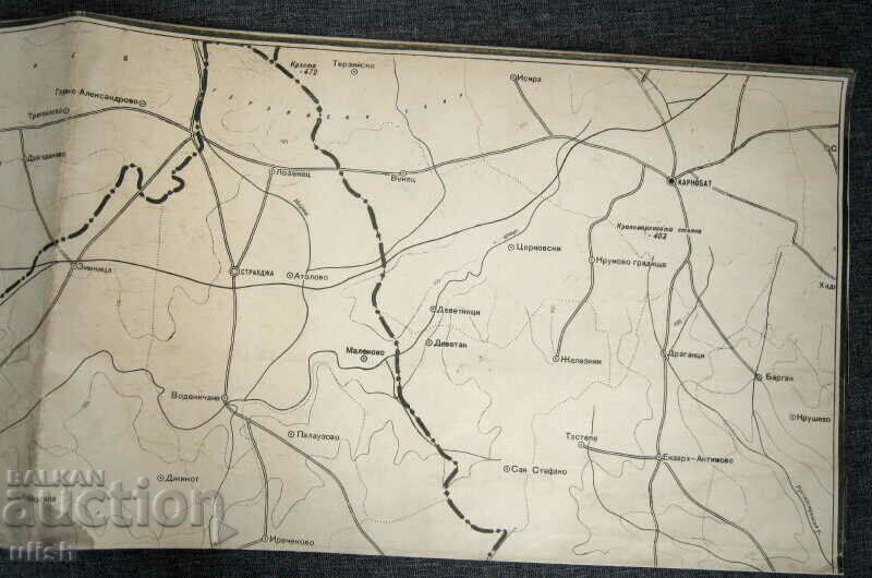 Old working topographic map Yambol Yambol District with price 20.00 BGN | € 10.23