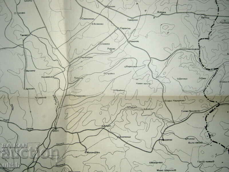 Auction  Old working topographic map Yambol Yambol District
