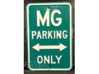 Metal Plate MG PARKING ONLY UK