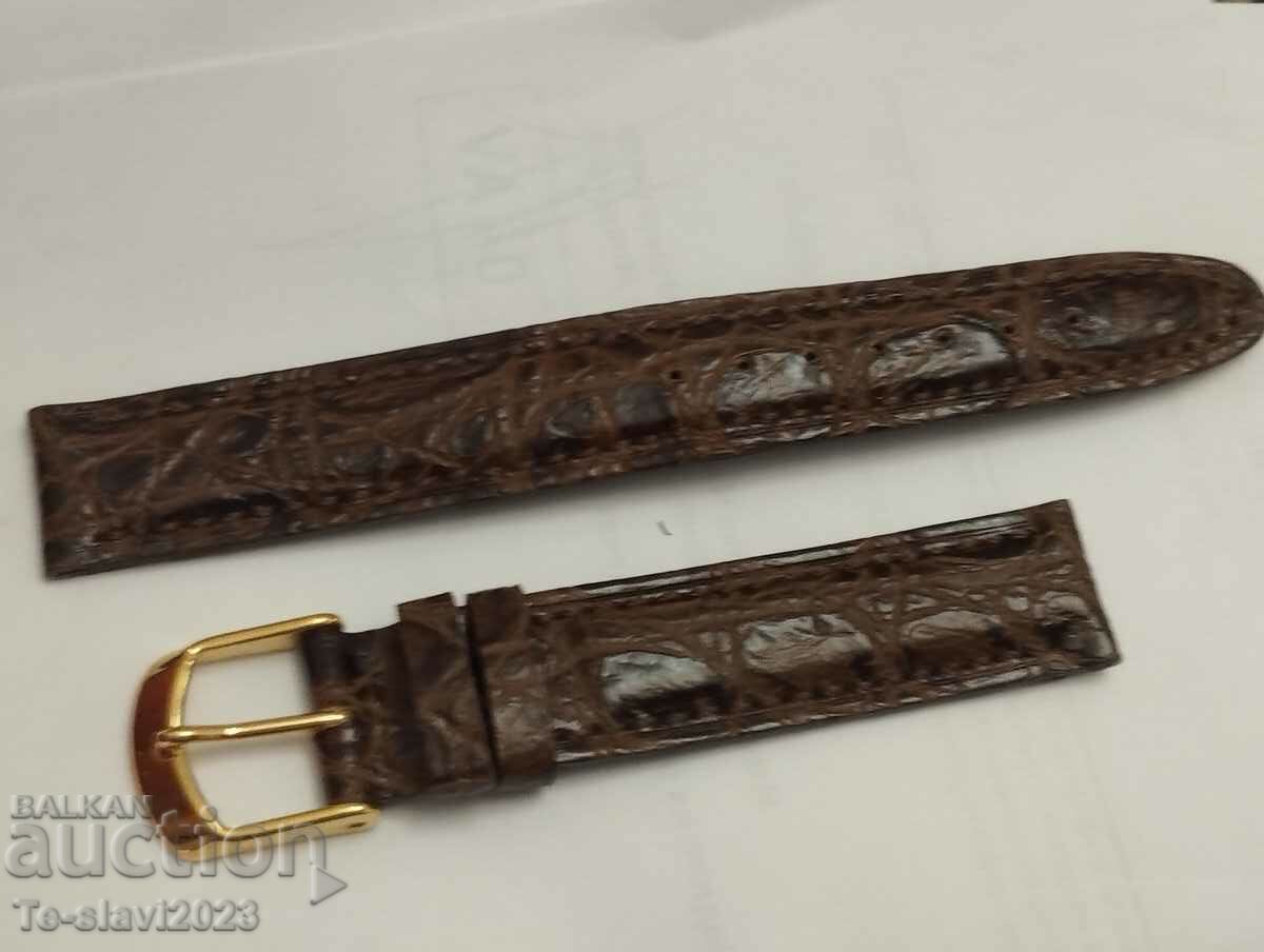 Leather watch strap/ 16mm crocodile