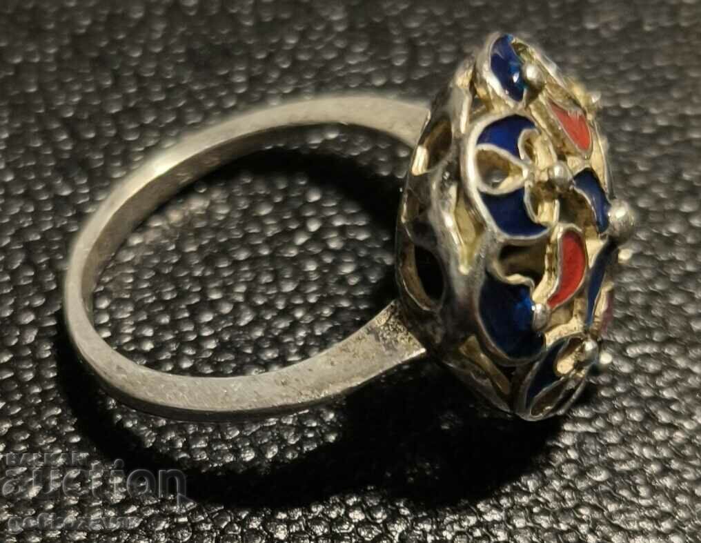 Доставка на Стар Руски Сребърен пръстен ! Емайл ! За дами ! Доставка на Стар Руски Сребърен пръстен ! Емайл ! За дами !