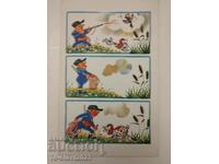 1968 Russian USSR postcard - humor / hunter