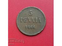 Rusia/pentru Finlanda/5 pence 1866