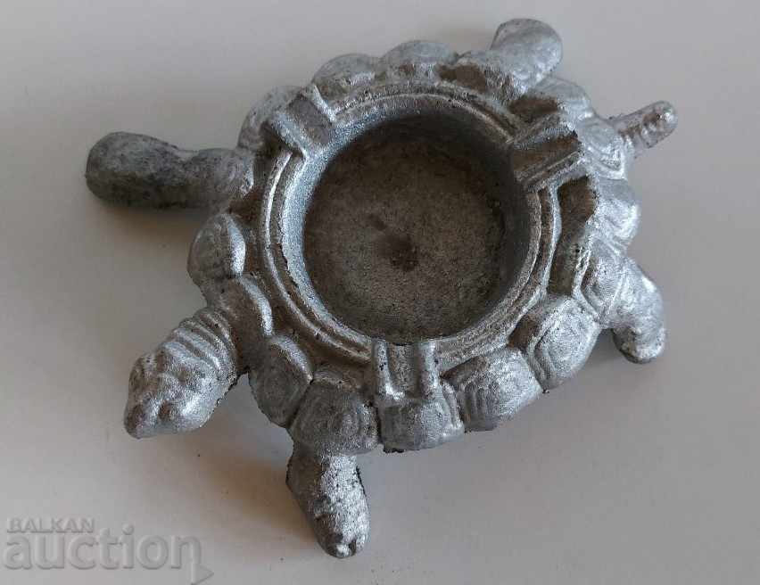 Rare Old Metal Ashtray Turtle Excellent - 5 Rare Old Metal Ashtray Turtle Excellent - 5
