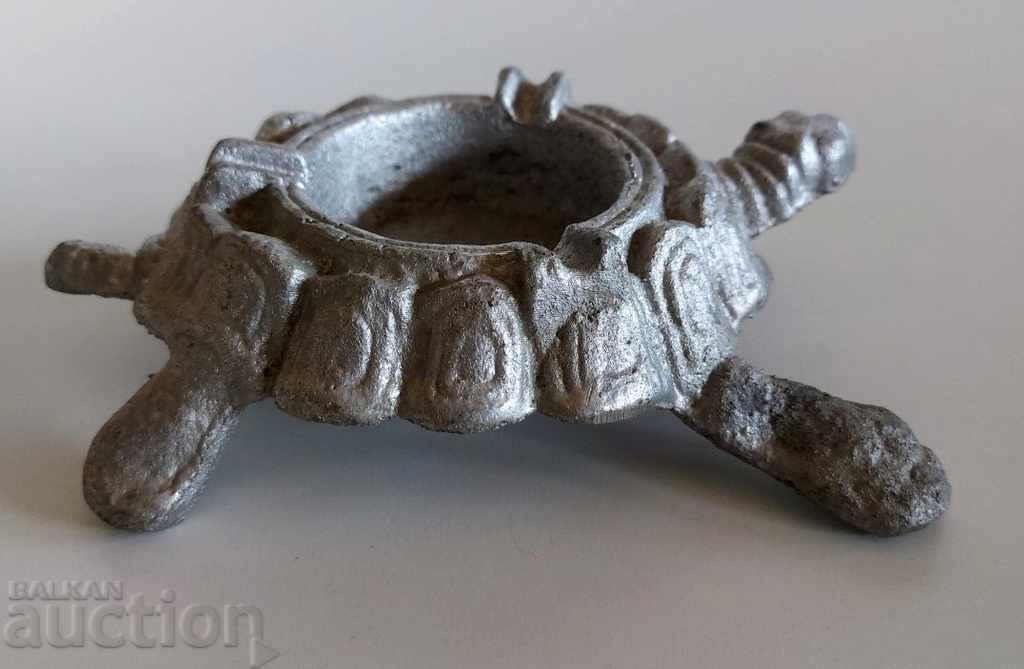 Rare Old Metal Ashtray Turtle Excellent Rare Old Metal Ashtray Turtle Excellent