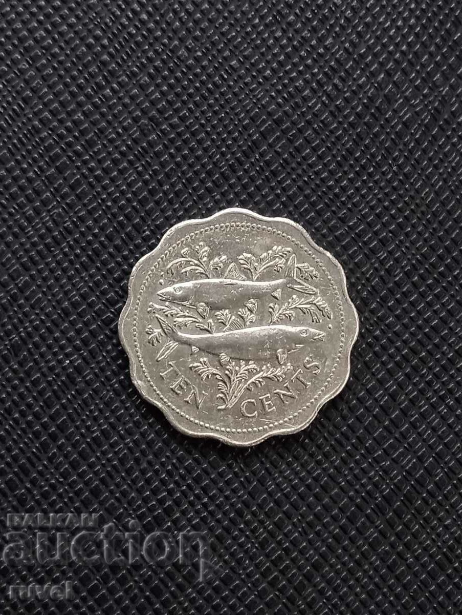 Bahamas 10 cenți 2000 Bahamas 10 cenți 2000