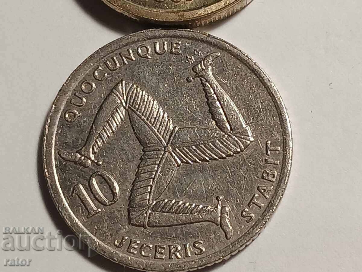 Licitație ISLE OF MAN - 1 Pound 2014 și 10 pence 1992 Licitație ISLE OF MAN - 1 Pound 2014 și 10 pence 1992