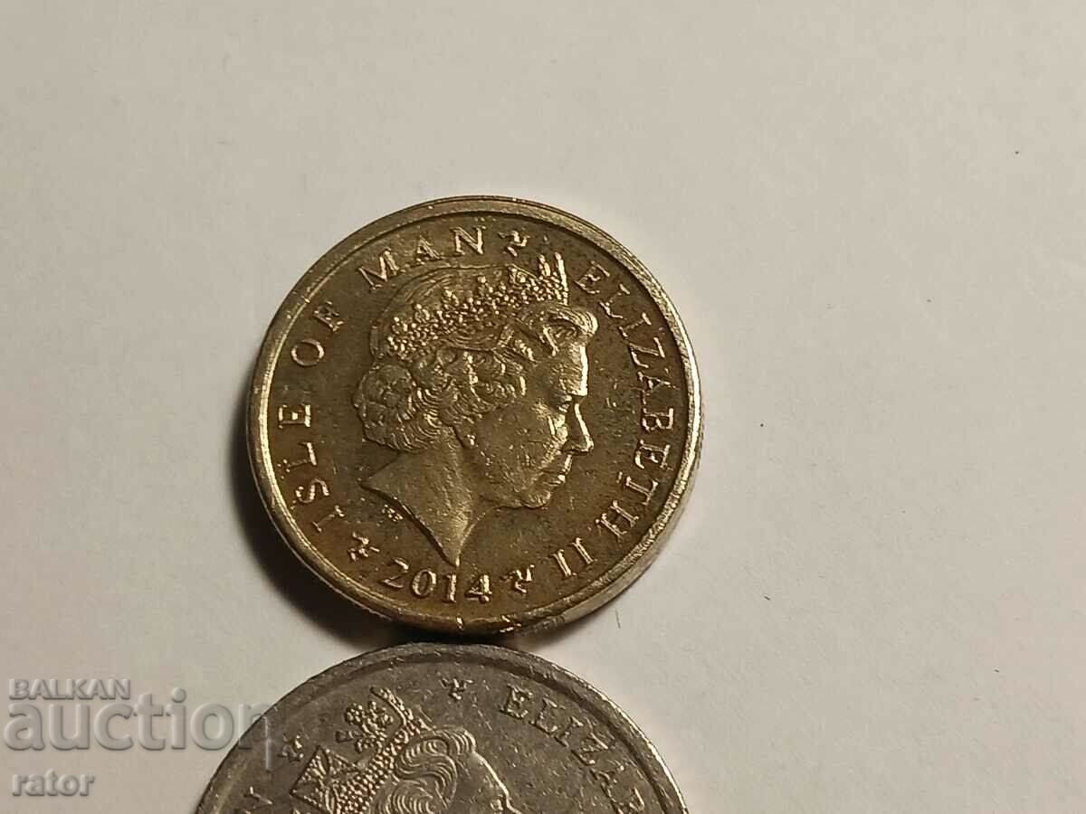 ISLE OF MAN - 1 Pound 2014 și 10 pence 1992 - 5 ISLE OF MAN - 1 Pound 2014 și 10 pence 1992 - 5