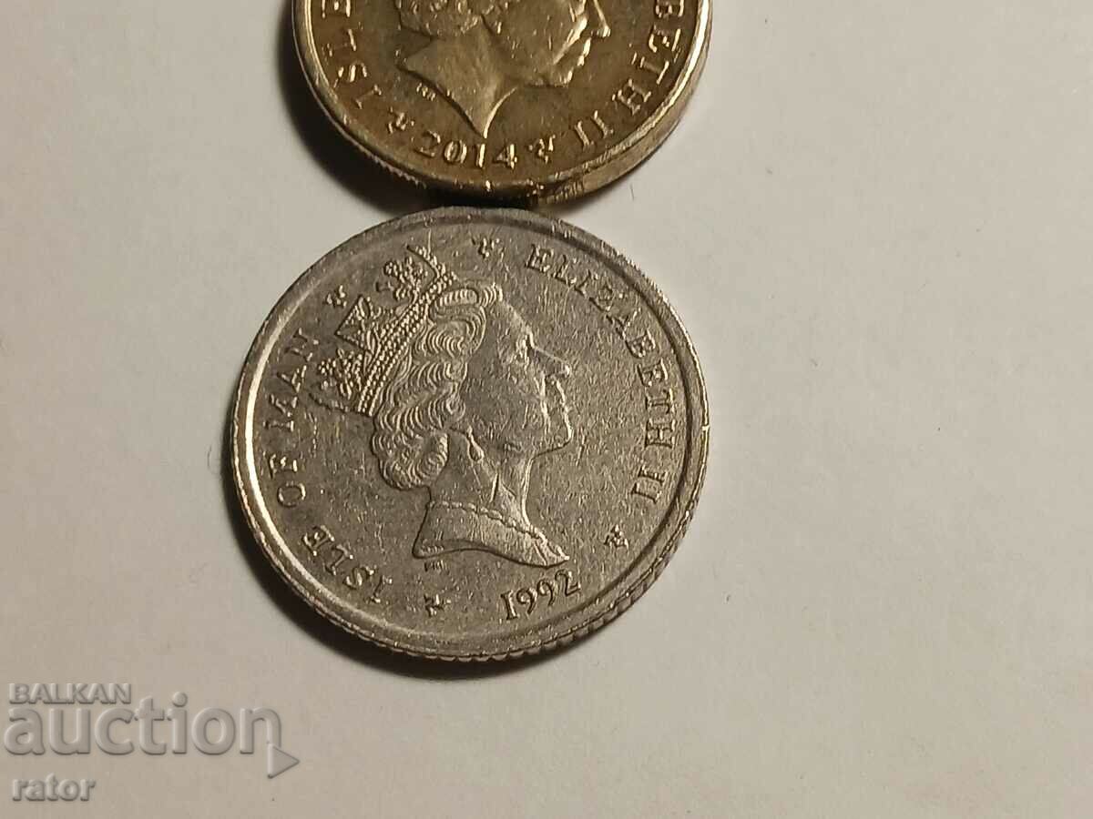 ISLE OF MAN - 1 Pound 2014 și 10 pence 1992 - 6 ISLE OF MAN - 1 Pound 2014 și 10 pence 1992 - 6